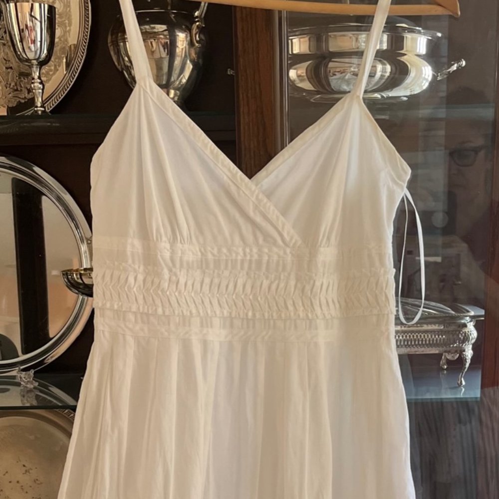 RALPH LAUREN -  WHITE COTTON MAXI DRESS
